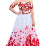 lehenga-white-red