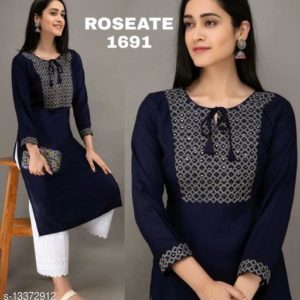 Woman Rayon Kurti with Palazzos